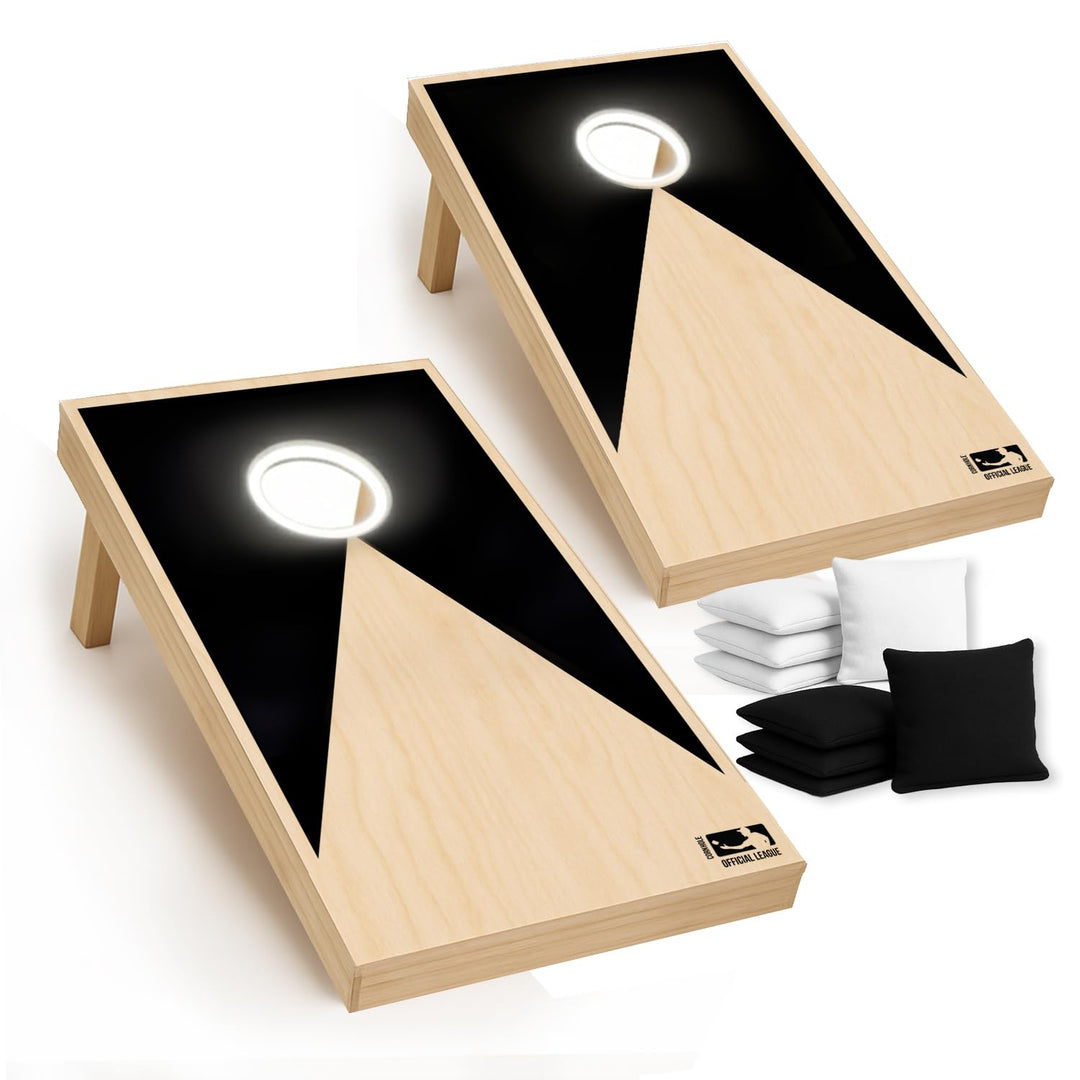 Original Offizielles Cornhole | Amerikanisches Cornhole mit LED-Leuchten | Offizielle Abmessungen |
