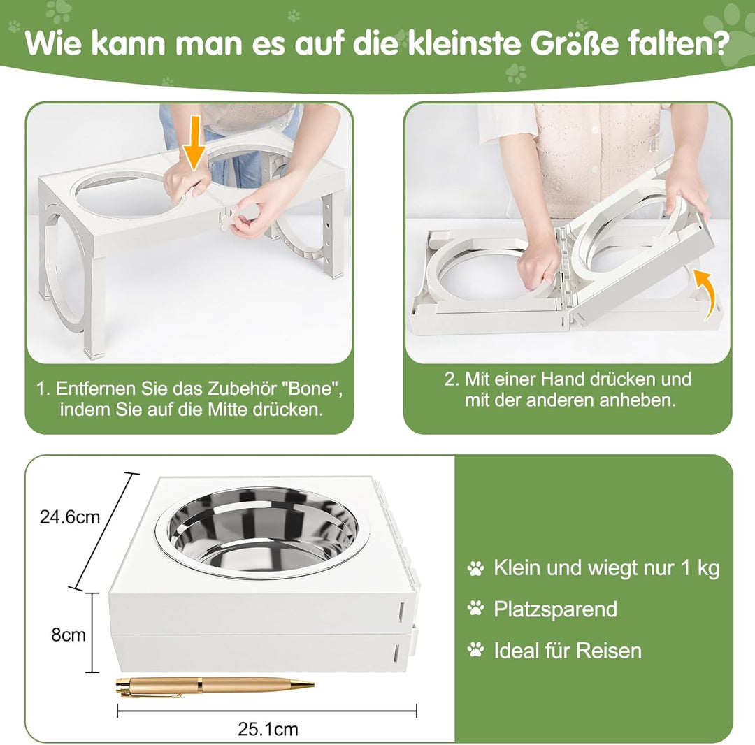 X XBEN Erhöhter Hundenapf, 5 Höhenverstellbar Futternapf für Kleine Mittlere Grosse Hunde, Futtersta