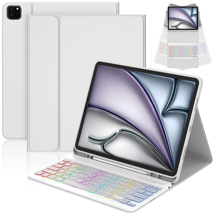 CC Store Hülle mit Tastatur für iPad Air 13 Zoll M3 2025/M2 2024, iPad Pro 12.9 Zoll 6/5/4/3 Gen, Ma