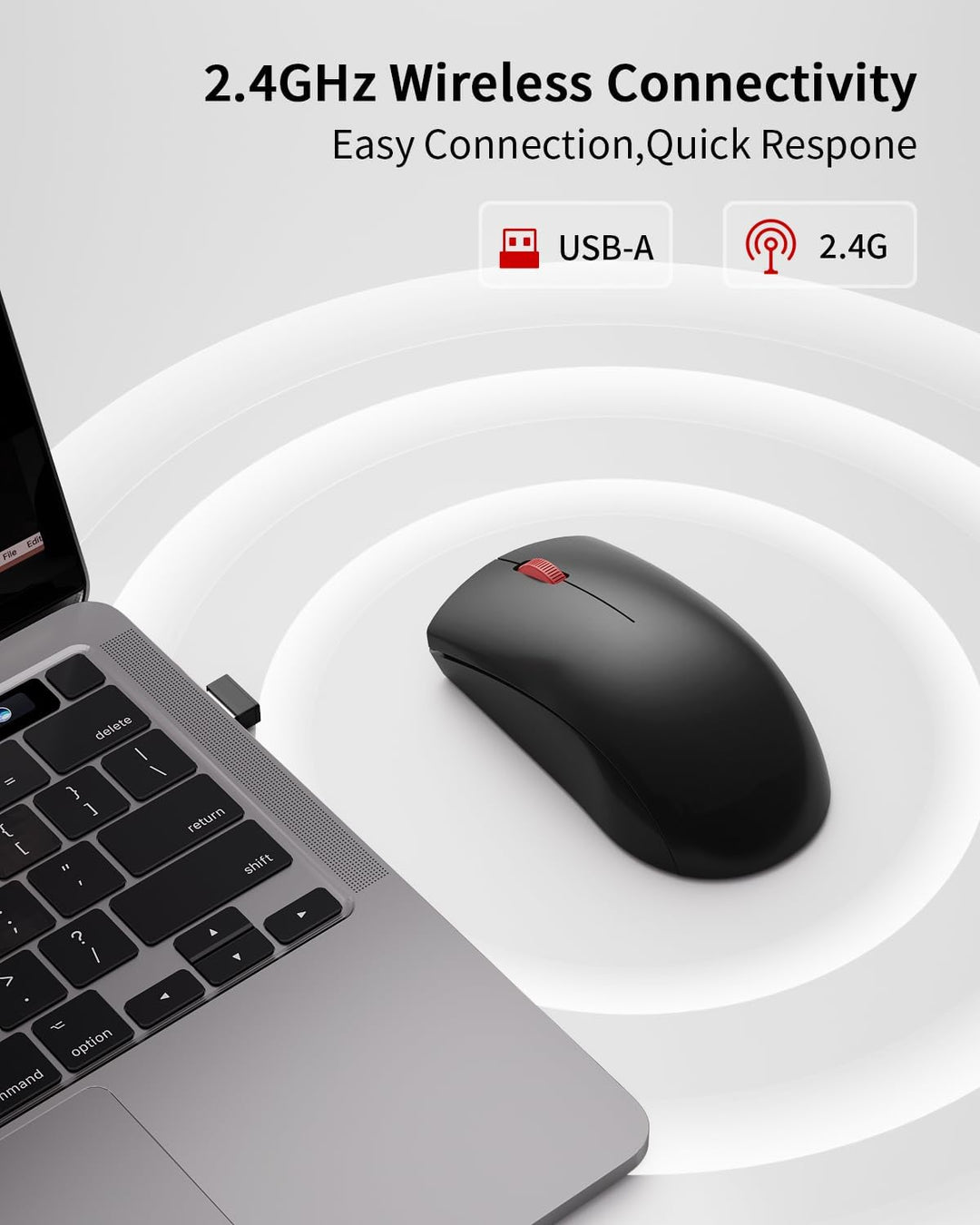 Lenovo Kabellose Maus WL150,Bluetooth maus mit USB-Empfänger,1000 DPI,Ergonomische für Links- & Rech