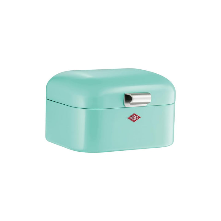 Wesco Mini Grandy Brotkasten in der Farbe mint grün, pulverbeschichtetes Stahlblech, Lüftungslöcher