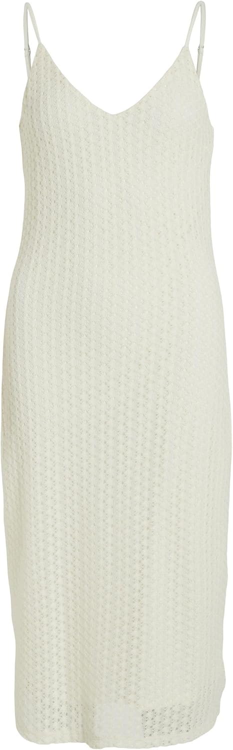 Vila Damen Vijulisa V-Neck S/L Midi Dress Kleid M Birch, M Birch