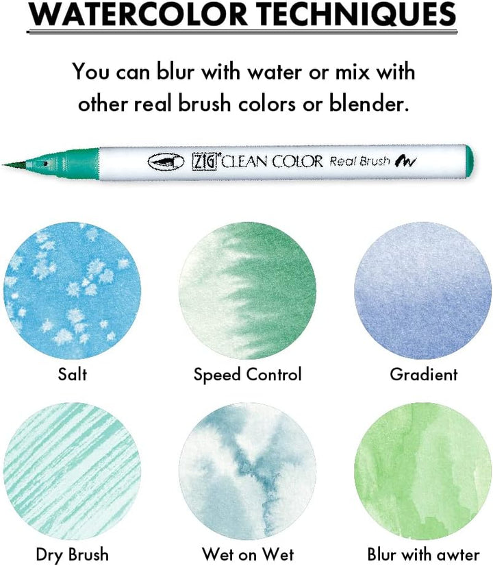 Kuretake Zig Clean Color Pinsel-Set, rauchige Farben, 30 Farben set B, [2022 Neue Farbe] 30 Farben S