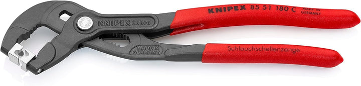 KNIPEX Schlauchschellenzange für Click-Schellen, Chrom-Vanadium, atramentiert, 180 mm, 85 51 180 C 1