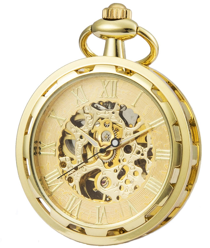 SEWOR Single Face Mechanische Handaufzugwerk Taschenuhr Gold, Gold