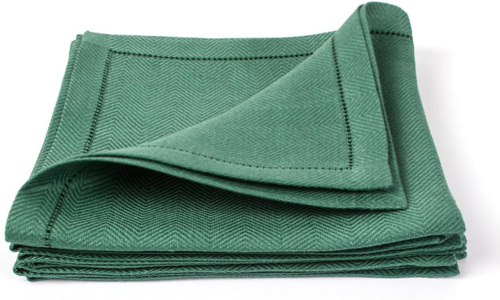 Linenme Emilia X4 Servietten, 45,7 x 45,7 cm dunkelgrün