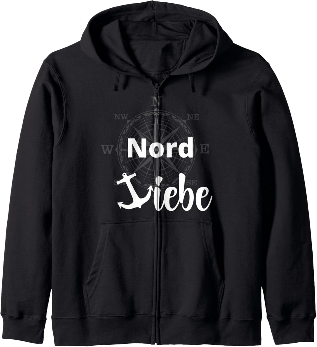 Ich Liebe den Norden lustiger Spruch mit Anker Shirt Nordsee Kapuzenjacke