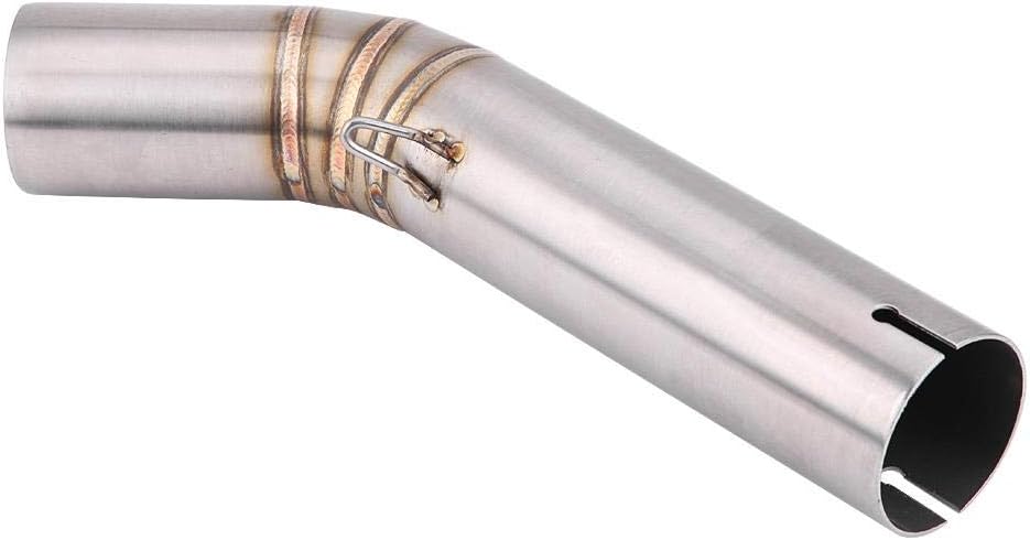 KIMISS Motorrad Auspuff Mittelrohr,51 mm Motorrad Auspuffrohr Edelstahl Auspuff Mittelstück mit Mont