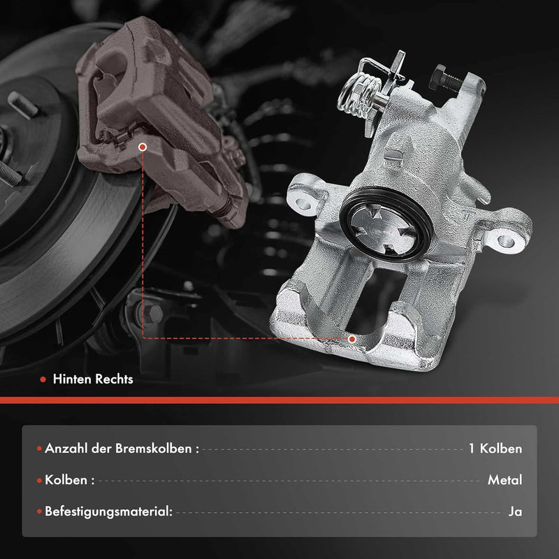 Frankberg Bremssattel Bremszange Hinten Rechts Kompatibel mit Almera II N16 1.5L-2.2L 2000-2001 Prim