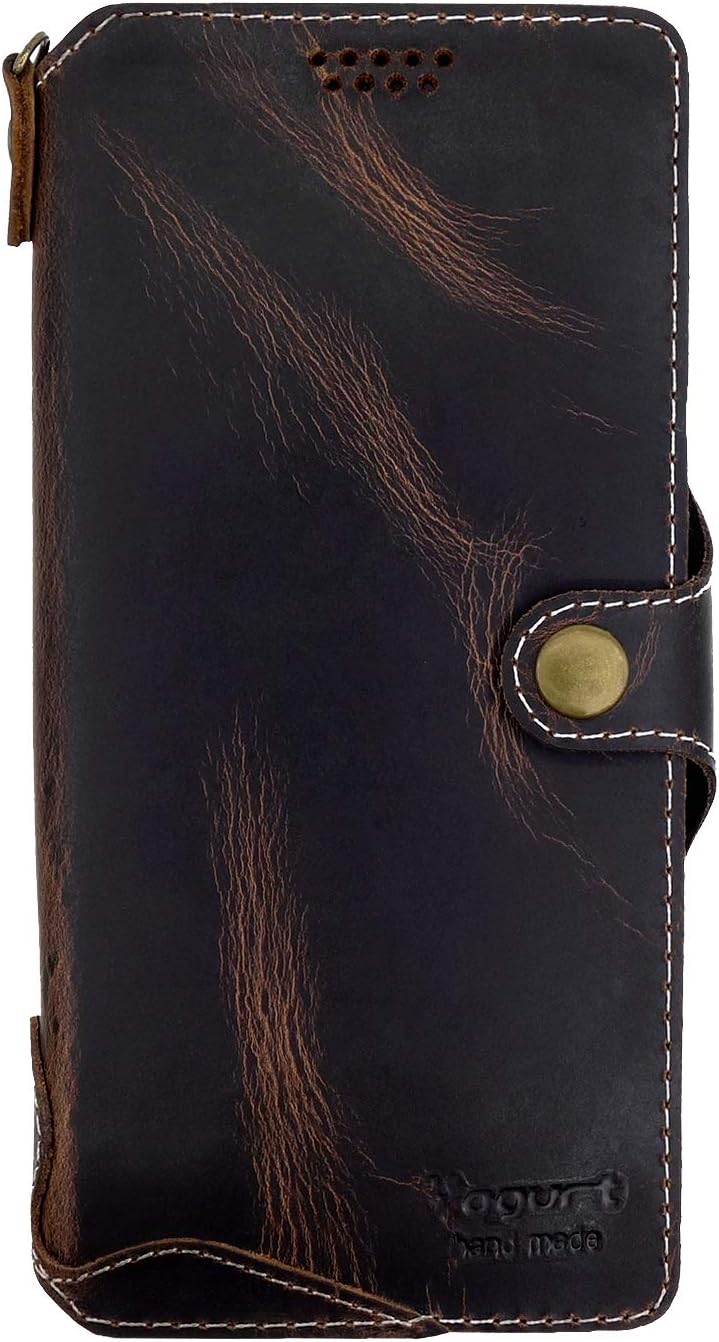 Yogurt Lederhülle für iPhone 14 Pro, Hülle Ledertasche Echtleder Case Handyhülle für iPhone 14 Pro,