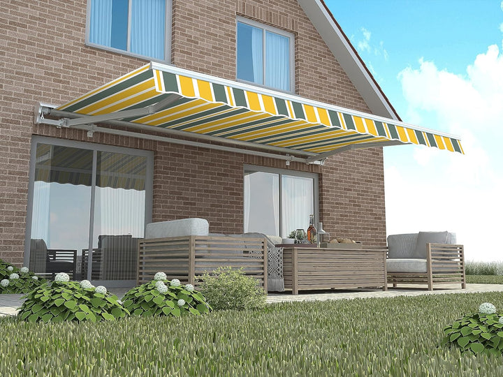 home Trends Markisenstoff Markise mit Volant 3 x 2.5 m Markisenbespannung ersatzstoff 287 x 250cm Ba