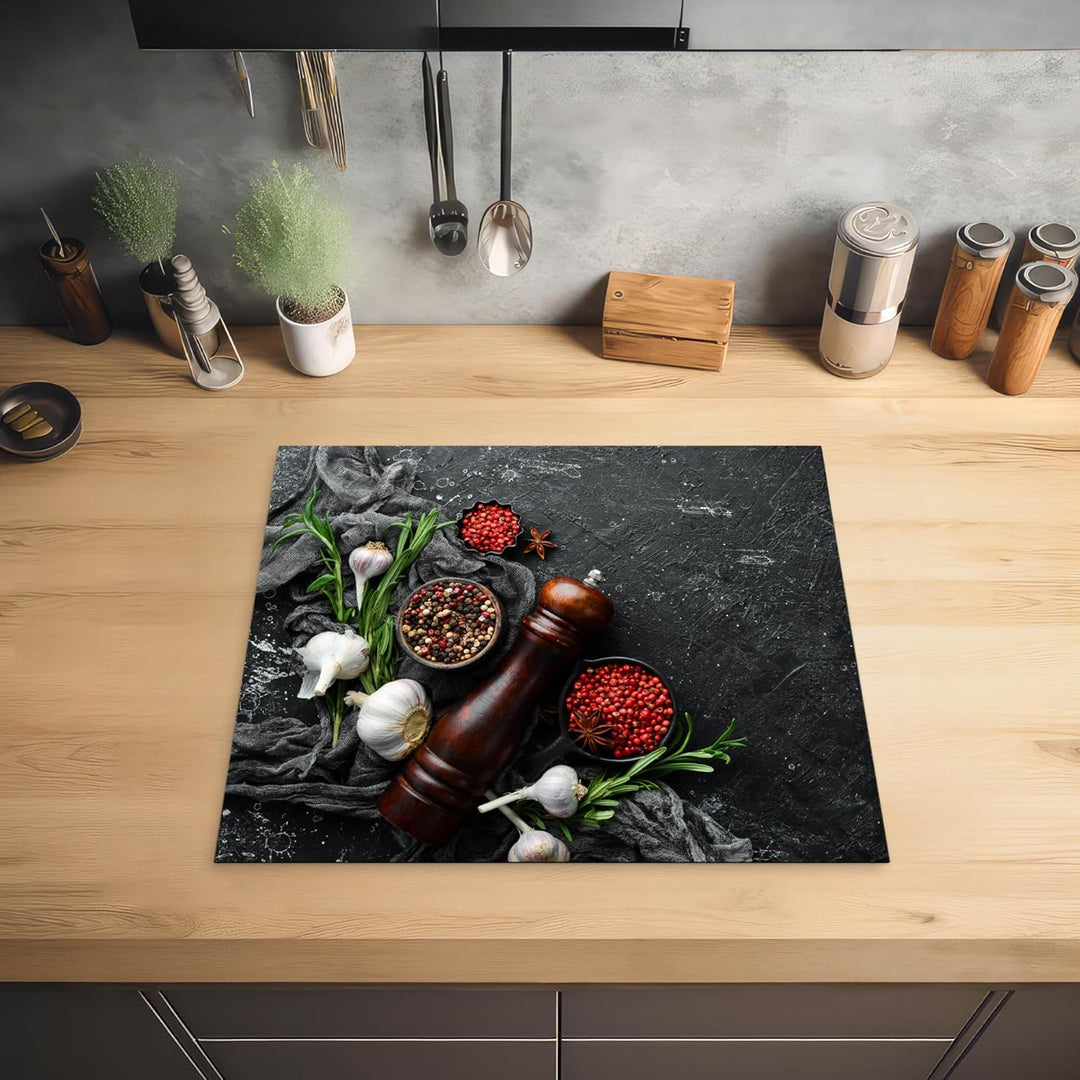 Herdabdeckplatte 59x52 cm Einteilig Küche Herdabdeckung Induktionsfeld Ceranfeld Herdabdeckplatten V
