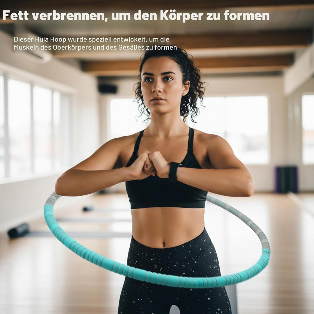 Hula Hoop Reifen Erwachsene und Kinder zum Abnehmen, 8 Teile abnehmbar, Gewicht können angepasst Wer