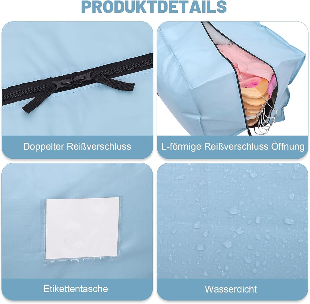 Dntorx 6 Stück 120L Aufbewahrungstasche, Heavy-Duty Umzugstaschen Wasserdicht Umzugskartons Grosse m