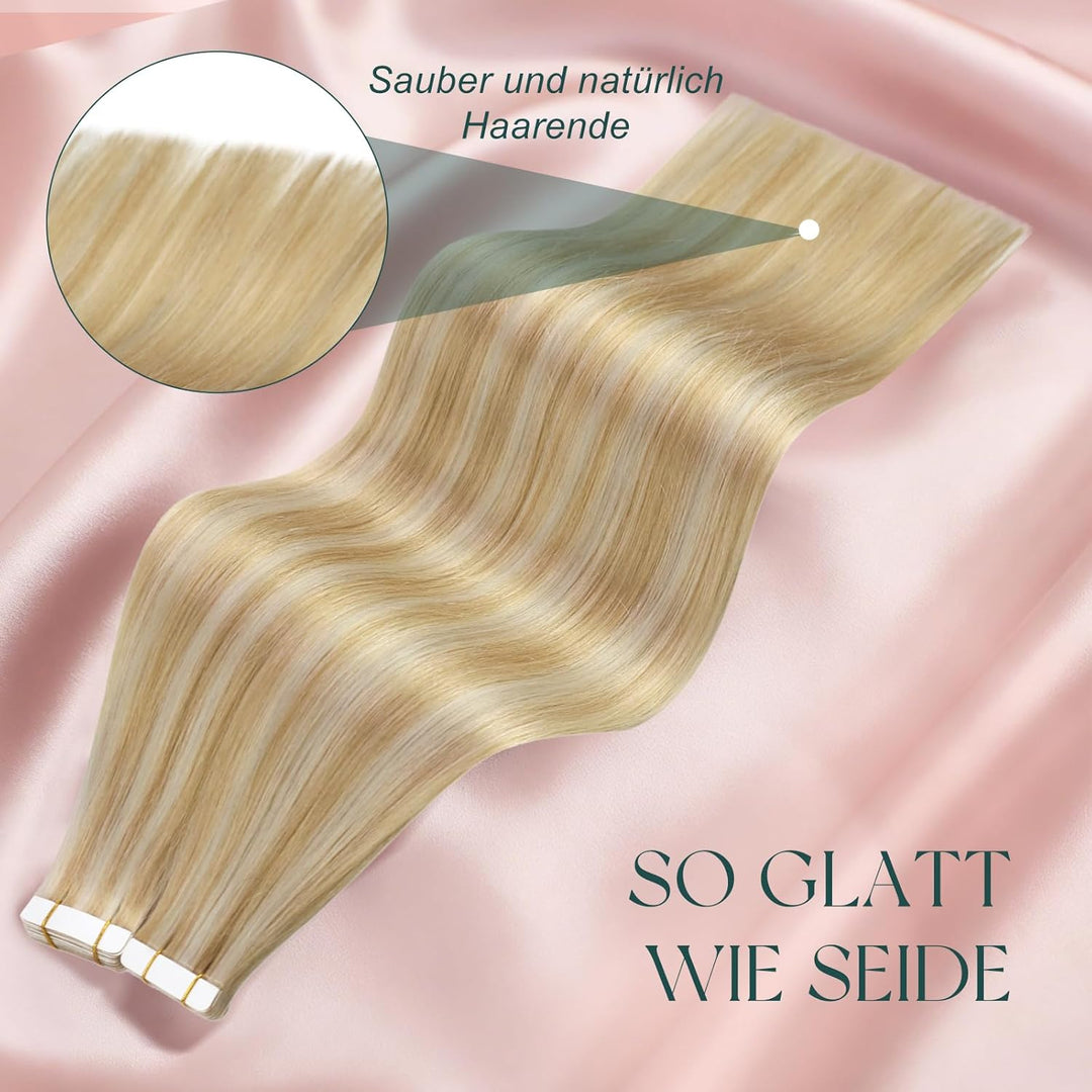 Easyouth Tape in Extensions Echthaar Ombre Extensions Tape in Echthaar 24 Zoll 50g Farbe Honigblond