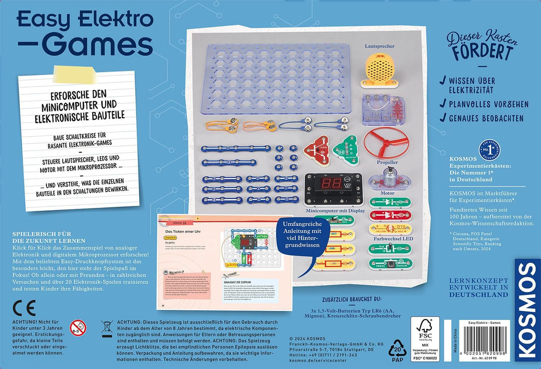 KOSMOS 620998 Easy Elektro - Games, Spielerisches Lernen über Stromkreise beim Programmieren von Min