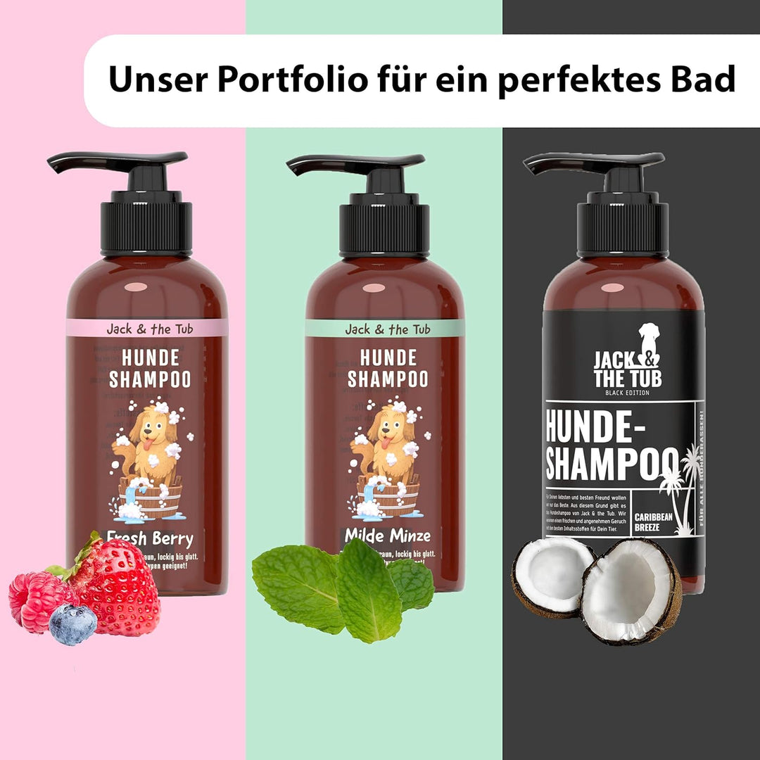 Jack & the Tub Hundeshampoo 500ml Caribbean Breeze - Black Edition, Hunde Shampoo mit Conditioner un