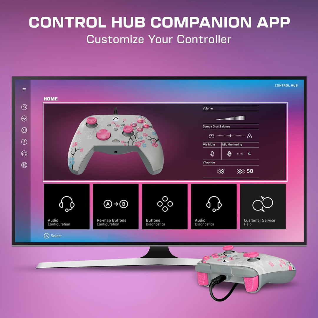 Turtle Beach Rematch Advanced Cherry Blossom Wired Gaming Controller Lizenziert für Xbox Series X, S