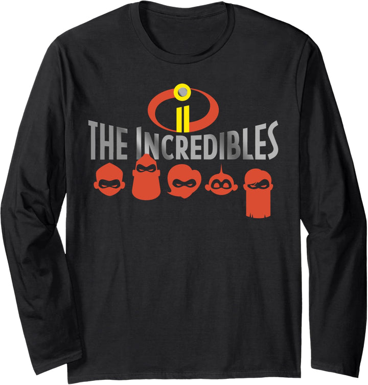 Disney Pixar Incredibles 2 Family Masks Titel Logo Langarmshirt