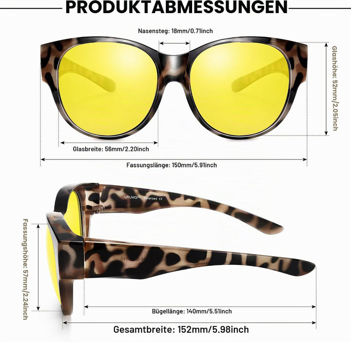 URUMQI Nachtsichtbrille für Autofahrer, Nachtfahrbrille Nachtbrille zum Autofahren Damen Herren, Aut