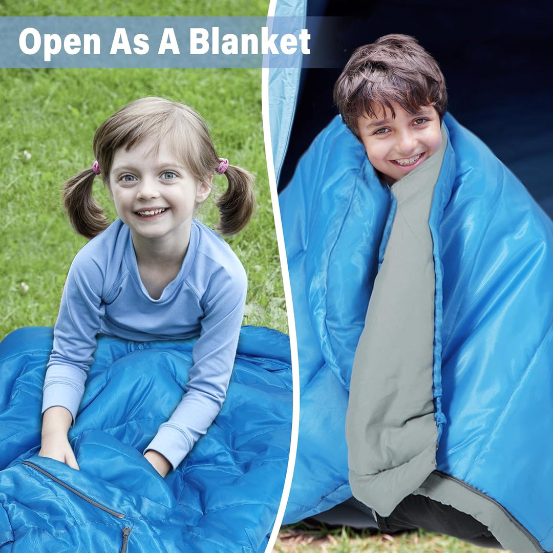 REDCAMP Kinderschlafsack für Jungen und Mädchen 175 x65 cm, Mumienschlafsack Bequem Leicht-Warm mit