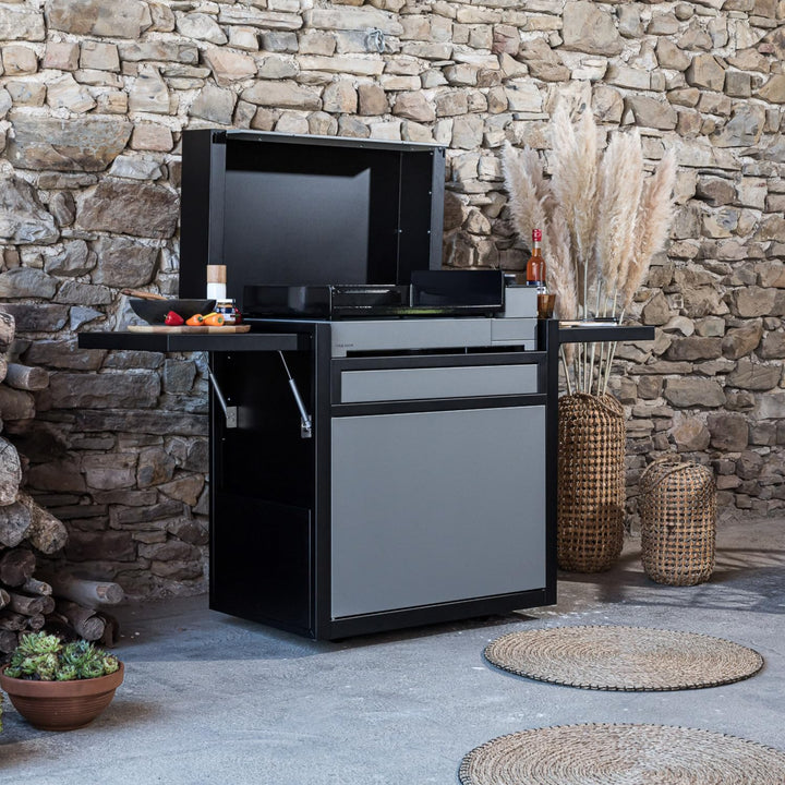 FORGE ADOUR Zubehör Grillplatte Trolley Premium Stahl geschlossen schwarz und hellgrau 60