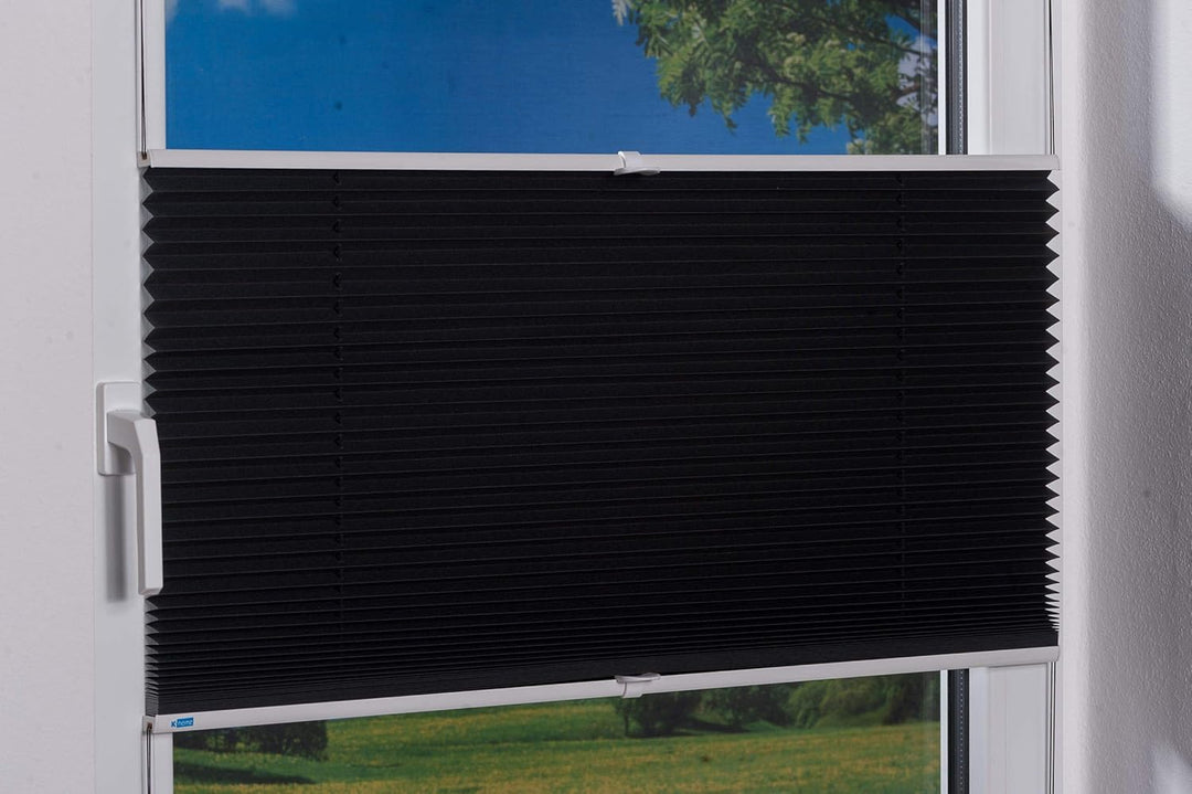 K-home Klemmfix-Plissee 110 x 130 cm (B x L) Anthrazit Lichtschutz +++ Moderne Crushed Optik +++ 110