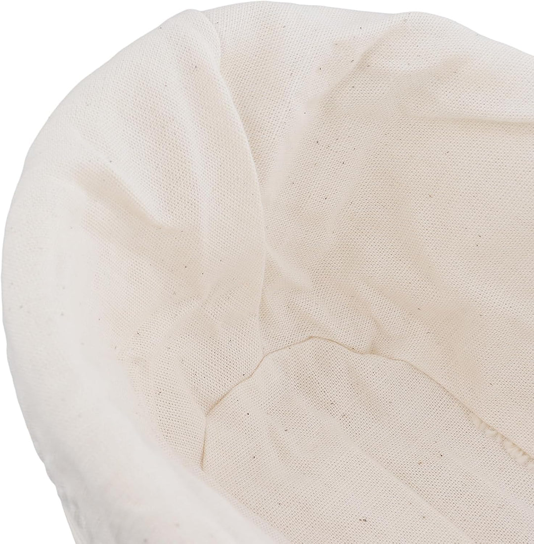 2 Stück Ovaler Brotgärkorb 25x15x8 cm, ovalen Banneton-Gärkörben mit Leineneinsatz, Natürlicher Ratt