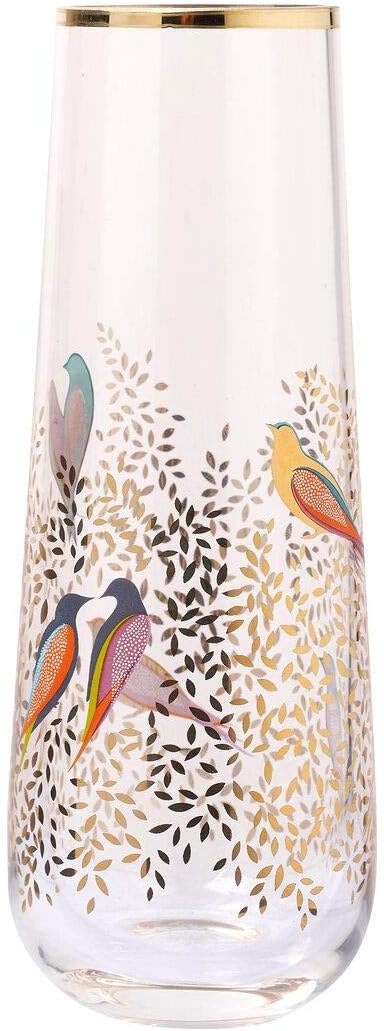 Sara Miller SM79260-XD Portmeirion Kleine Stielvase Chelsea Collection Vogel im Baum, Porzellan