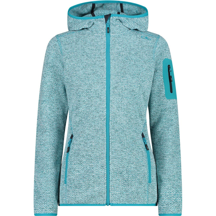 CMP Damen Damen-knit-tech-jacke mit Fester Kapuze WOMAN JACKET FIX HOOD 34 Lagunenweiss, 34 Lagunenw