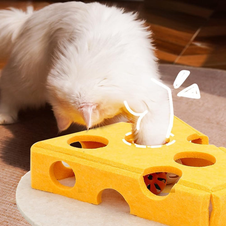 Katze interaktive Puzzle Spielzeug, Filz Labyrinth Katzenspielzeug Selbstbeschäftigung Ball mit Gloc