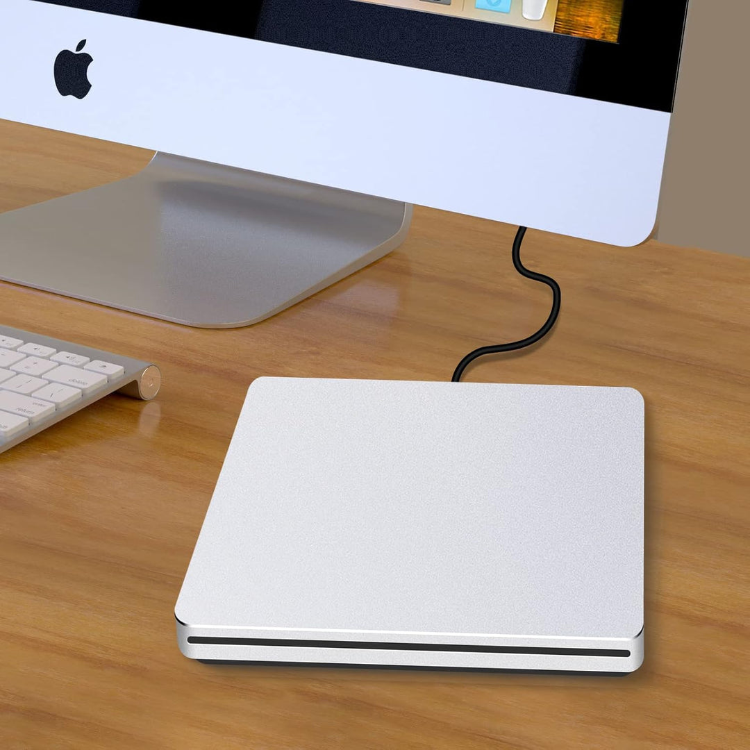 NOLYTH Externes CD Laufwerk für Laptop, DVD Laufwerk Extern für Mac MacBook, Slot-in Externe Optisch
