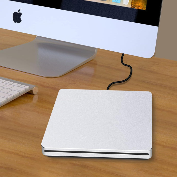 NOLYTH Externes CD Laufwerk für Laptop, DVD Laufwerk Extern für Mac MacBook, Slot-in Externe Optisch