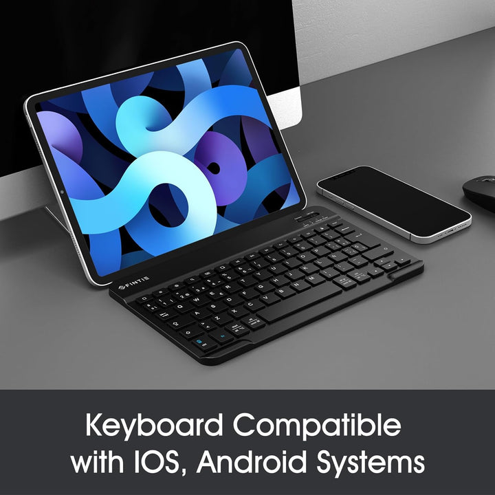 Fintie Spanish Keyboard Bluetooth Wireless Super Slim (4 mm) 10 inch for iOS Apple iPad/Tablet Andro