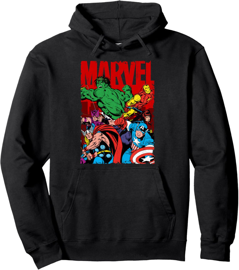 Marvel Avengers Team Retro Comic Vintage Pullover Hoodie
