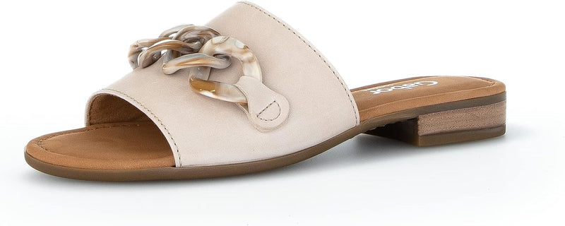 Gabor Damen Pantoletten, Frauen Sandalen,Moderate Mehrweite (G) 38 EU Beige Muschel, 38 EU Beige Mus