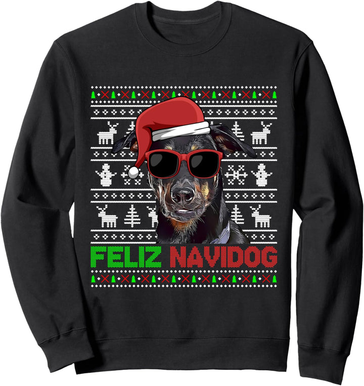 Beauceron Dog Feliz Navidog Lustige Weihnachten Sweatshirt