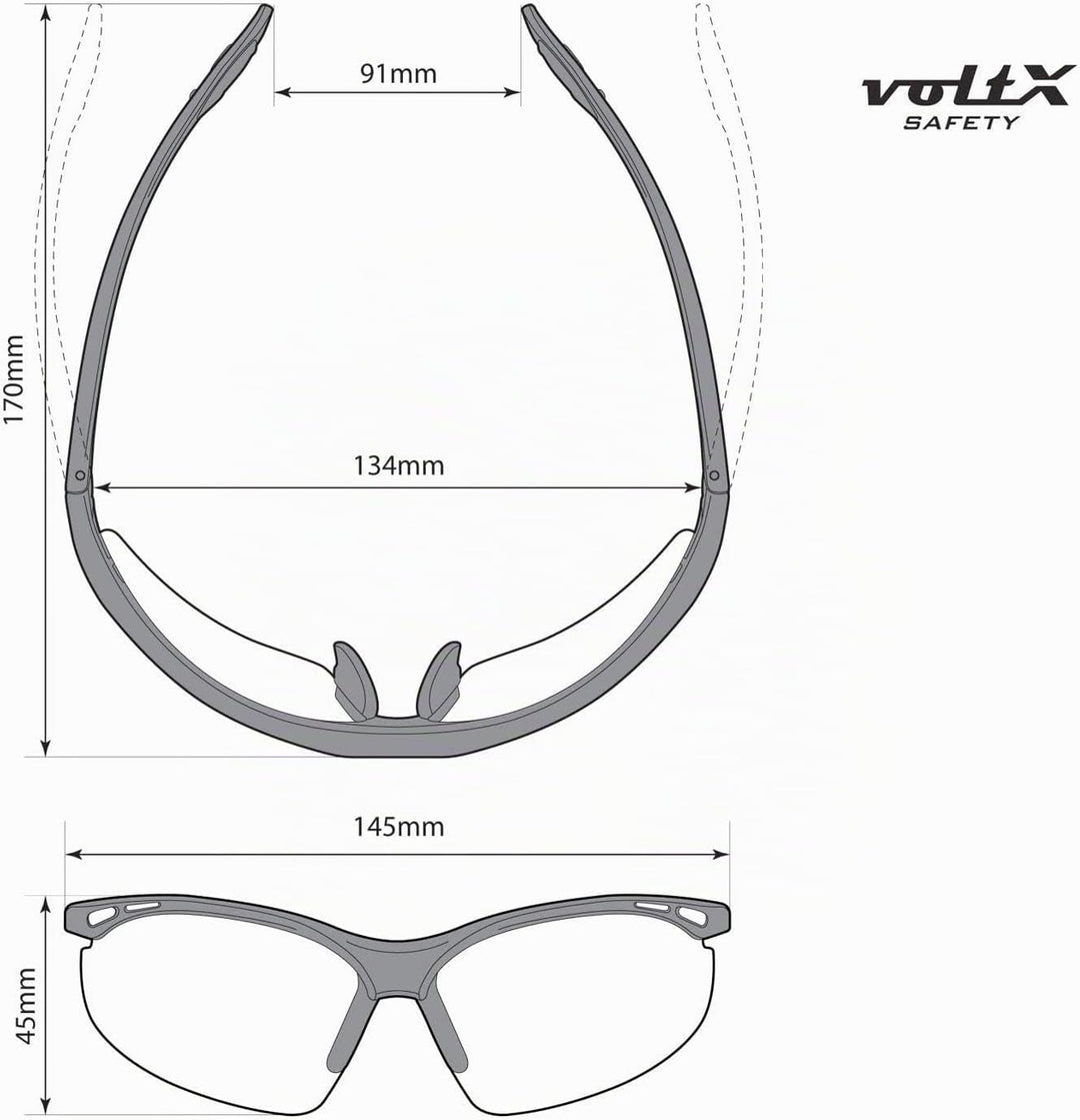 voltX ‘CONSTRUCTOR’ POLARISIERT Bifokale Lesen Schutzbrille, (+2.0 Dioptrie) EN166F zertifiziert/Spo