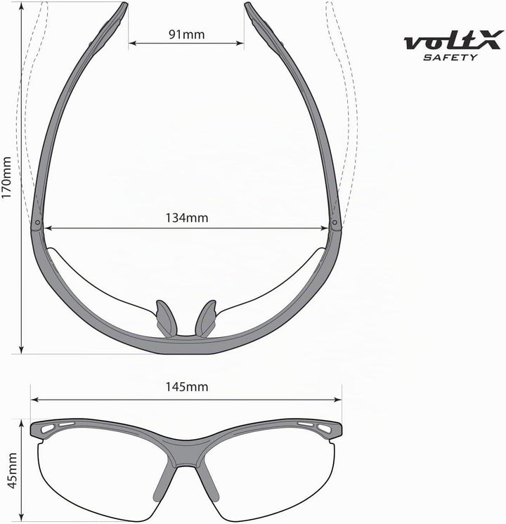 voltX ‘CONSTRUCTOR’ POLARISIERT Bifokale Lesen Schutzbrille, (+2.0 Dioptrie) EN166F zertifiziert/Spo