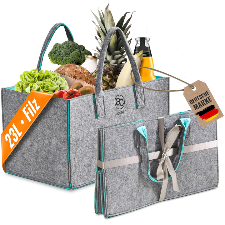 achilles Filzkorb - stylische Filz-Tasche - praktische Einkaufs-Tasche aus Filz - Transport-Box mit