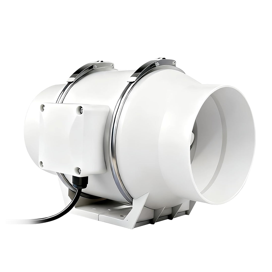 Rohrventilator 100mm, 220 m³/h, Rohrlüfter mit Stecker für Growzelt, Indoor, Gewächshaus, Hydrokultu