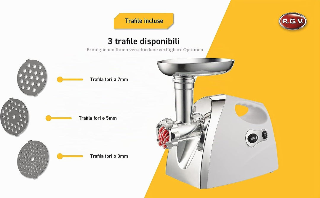 RGV, 3-in-1 Fleischwolf, Tomatenpresse, Reibe, 500 W