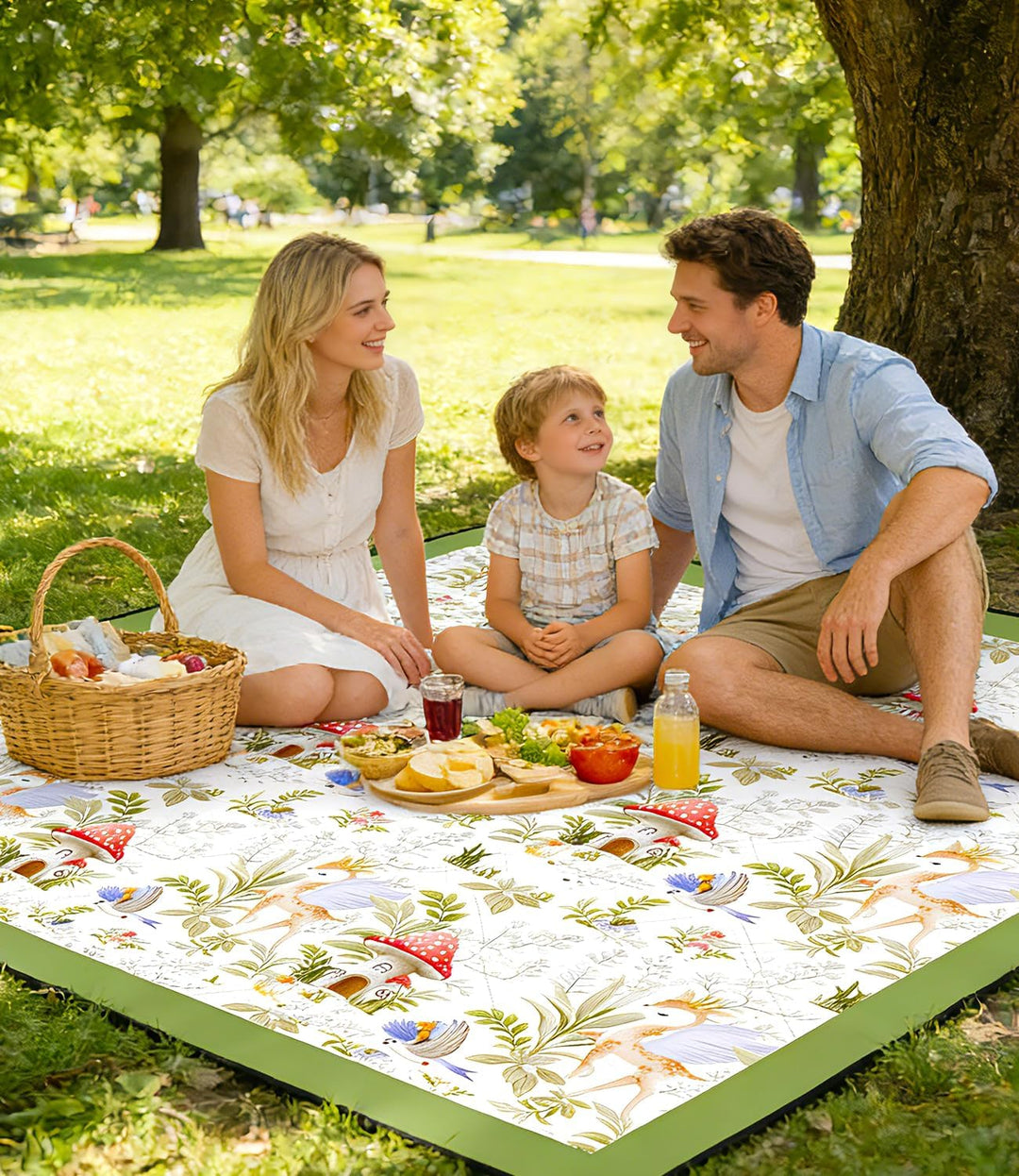 DEWUR Picknickdecke wasserdicht waschbar, Stranddecke Sandfrei XXL Campingdecke Strandmatte isoliert