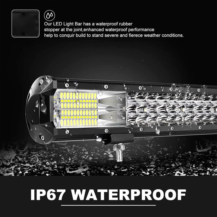 PICAA 216W 15 Zoll LED Lightbar Tri-Reihe LED Lichtbalken Arbeitsscheinwerfer 12V 24V 6000K Wasserdi