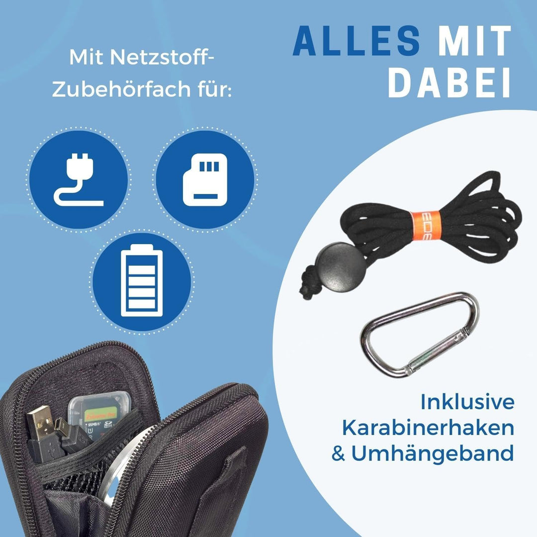 PEDEA Hardcase Kameratasche für Canon Ixus 132, 140, 155, 170, 180, 190, 255 HS / Canon PowerShot A3