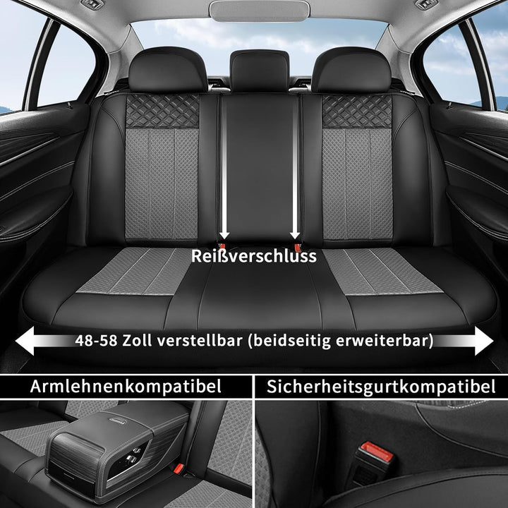 FLORICH Autositzbezüge Komplettset Vordersitzbezüge, PU Leder Air-Mesh Sitzbezüge Atmungsaktiver Sit