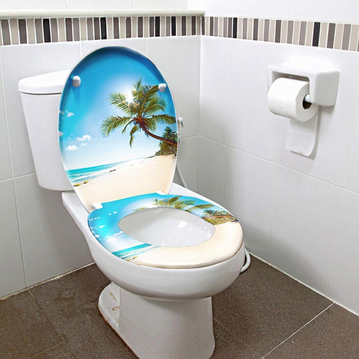 HENGMEI Toilettendeckel mit Absenkautomatik Toilettensitz WC-Sitz Klodeckel Klobrille aus Hartplasti