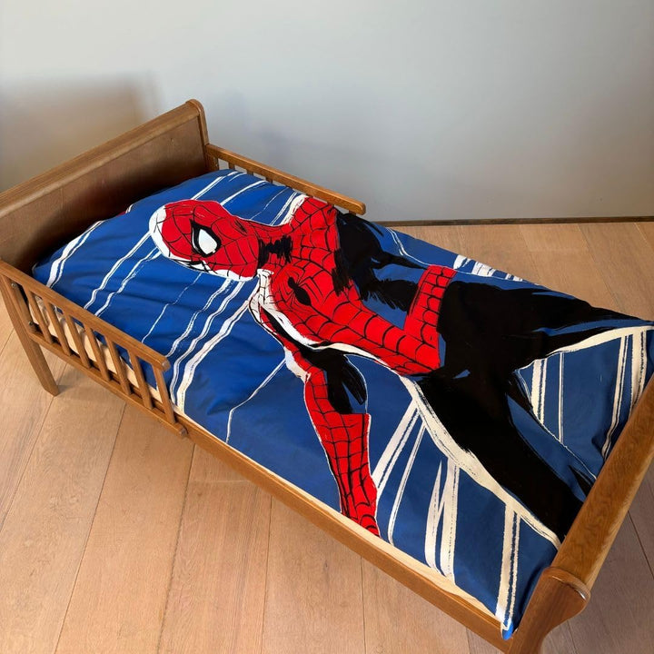Spiderman Bettwäsche-Set für Kinderbett 100x140 cm + Kissenbezug 40x45 cm, 100% Baumwolle | nachtleu