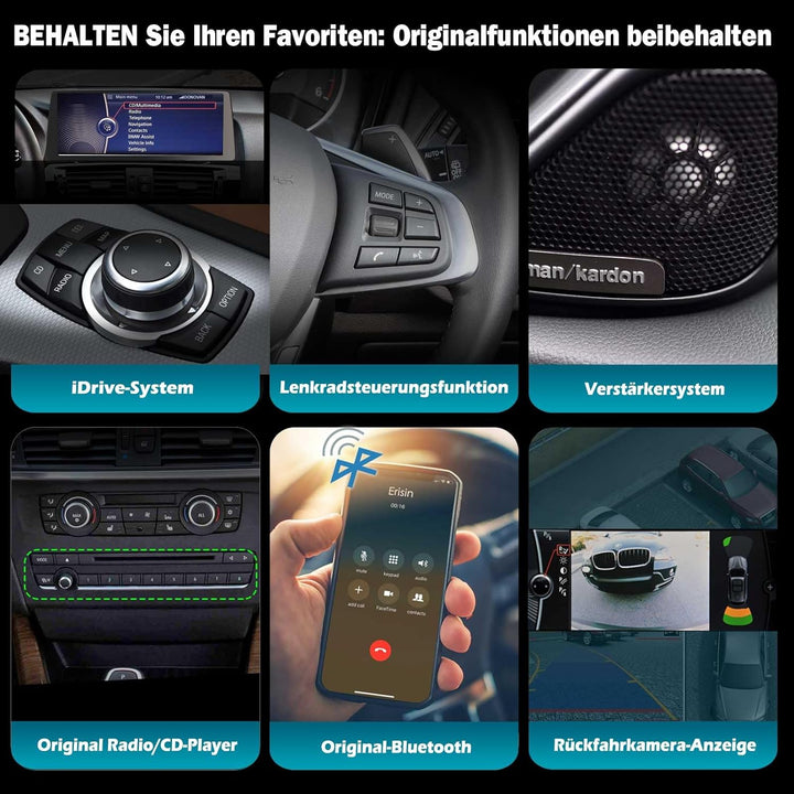 Erisin 12.3 Zoll 8-Kern 8GB+128GB Android 14 Autoradio Bluetooth mit GPS Navigation für BMW X3 F25 X