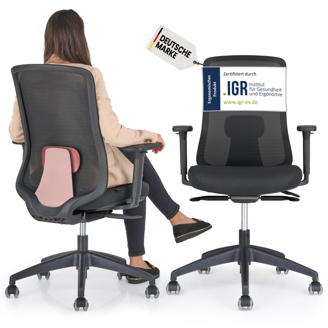 SCHEKKA® Bürostuhl Ergonomisch Testsieger - Besonders individuell Einstellbarer Schreibtischstuhl mi